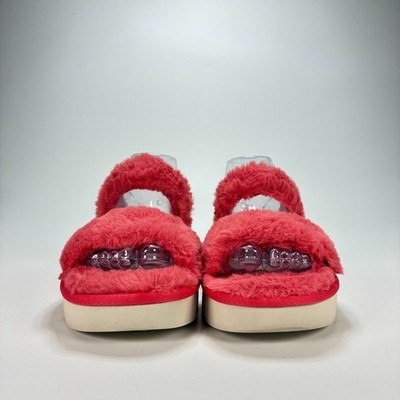 Koolaburra Plush Crossover Slide Sandals in Rose Koolaburra by UGG Adjustable Slide Sandals Fuzz main image 4