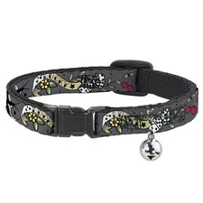 Cat Collar Breakaway with Bell Lucky Gray NARROW Fits 8.5-12"
