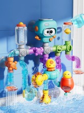 Baby Bath Toy Set - Suction Cup Tubes Water Spinner for Toddlers 3 Years