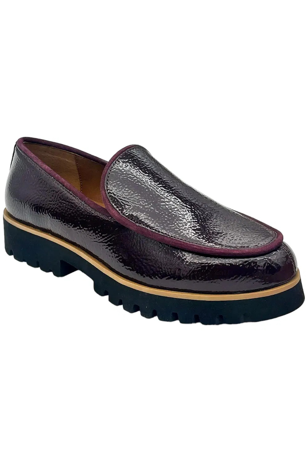 Donald Pliner Womens Loafer Eclipse Crinkle Patent Plum 13690₽