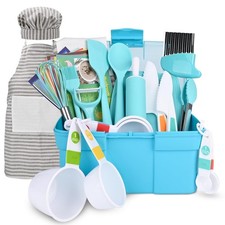 Kids Cooking and Baking Set with Storage Case Real Cooking Supplies with Cook...