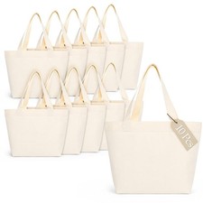 10 Pcs Small Canvas Tote Bags Portable Reusable Blank Tote Bags Bulk
