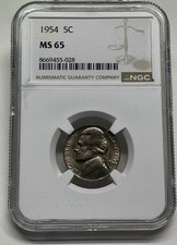 1954 Jefferson Nickel 5c NGC MS65 Mint State US Coin