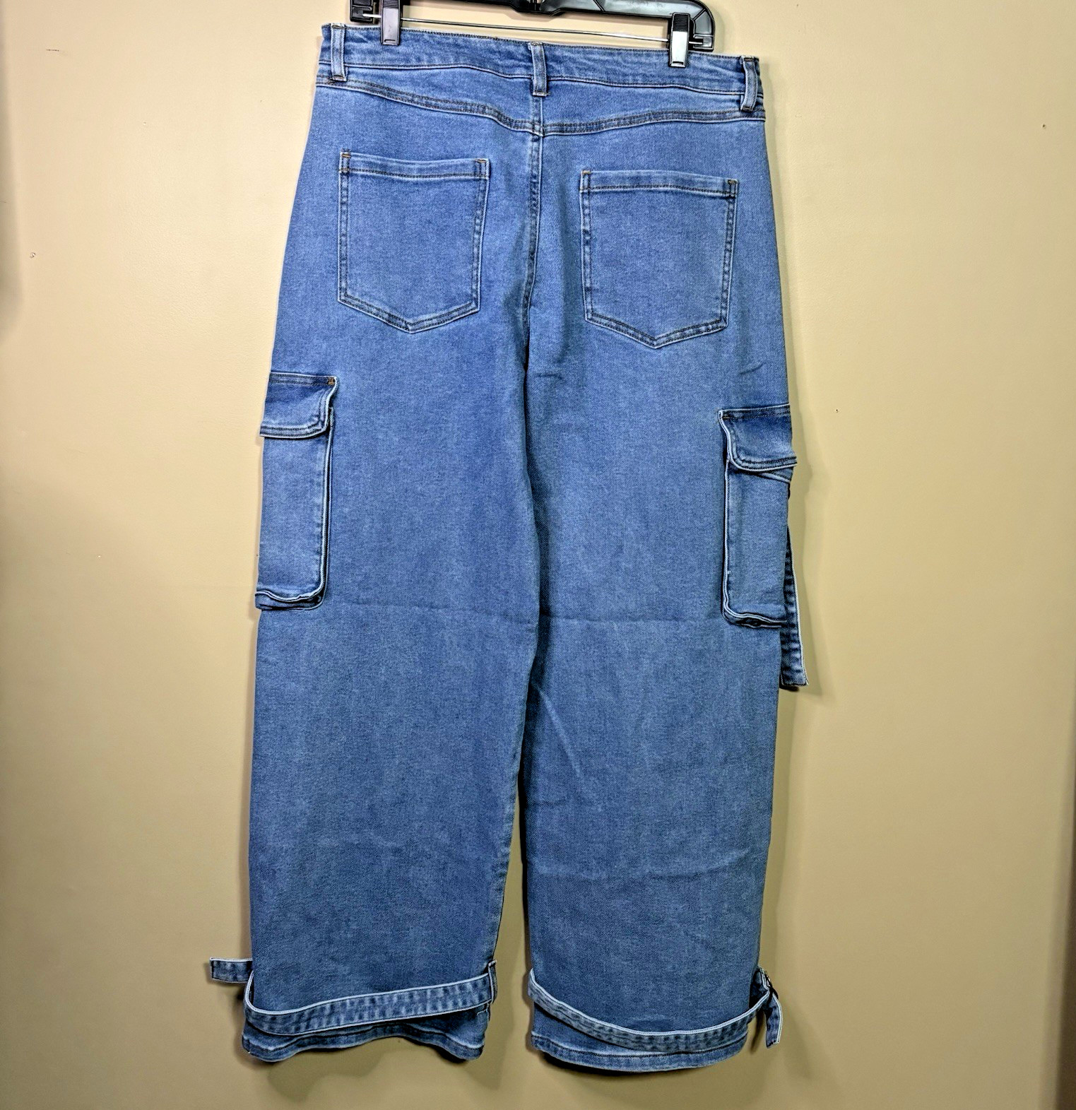 Fashion Nova Baggy Cargo Pants Y2K  Jeans Grunge Women Size 15 image 4