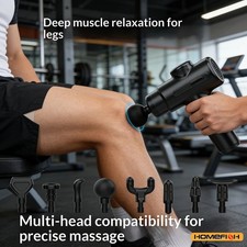 Deep Tissue Electric Massage Gun 8 Heads Portable Full Body Sport Muscle Recover