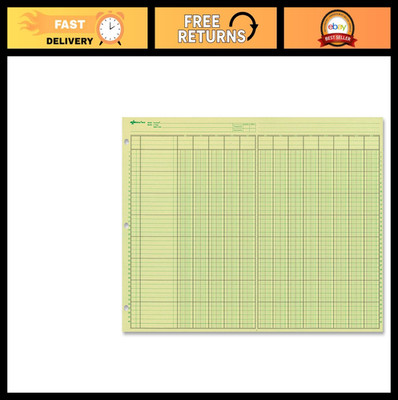 13-Column Analysis Pad - Green Eye-Ease Paper, Numbered Lines, Side-Punched, 50