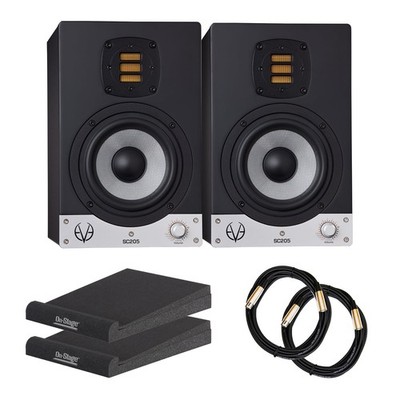 EVE Audio SC205 5'' 2-Way AMT Studio Monitors Bundle with Pads & XLR Cables