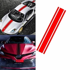 50"x 10" Car Hood Stripe Sticker Auto Racing Body Side Skirt Roof Hood Red