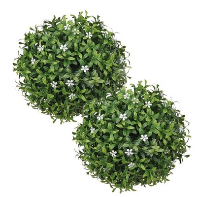 2 Stück künstliche Pflanzenkugeln 25 cm Kunstblumenkugeln für Haus und Garten