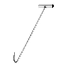 Manhole Hook 15.4 Inch T-Shaped Lid Manhole Cover Lifter with Pointed Tip