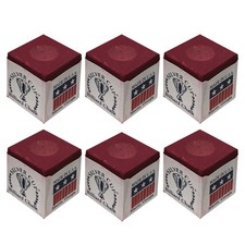 Silver Cup 6 Burgundy Billiards Pool Cue Chalk