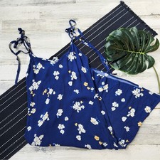 Reformation Jade Midi Low Back Floral Dress Blue Size Medium