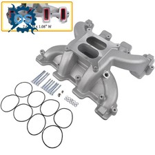 Rpm Style Carb Intake Manifold For Gm Ls1 5.3l Ls2 6.0l Cathedral Port Satin
