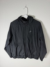 Nike youth Windbreaker Jacket Hooded Full Zip Stand-Up Collar Black XL Regular