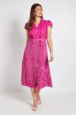 Wallis Magenta Fit & Flare Dress Womens Occasion Dresses