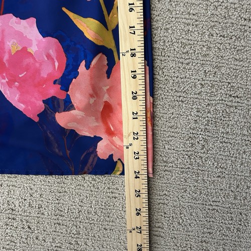 Everly Womens Size Small Racerback Shift Dress Blue Pink Floral Lined 34" length - Picture 11 of 14