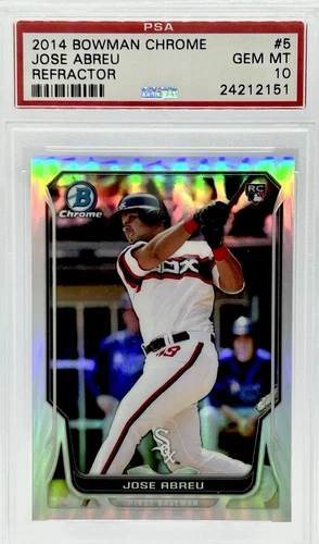 2014 Bowman Chrome RC /500 Refractor #5 Jose Abreu PSA 10 GEM MT + FREE SHIPPING