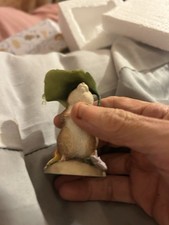 BORDER FINE ARTS BEATRIX POTTER MINI FIGURE 'TIMMY WILLIE UNDER LEAF' MOUSE