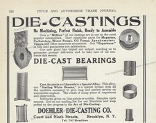 1910 Ad Doehler Die-Casting Co Brooklyn Auto Die Cast Bearings Parts* New Plant