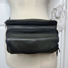 Vintage Wilsons Leather Fanny Pack Waist Belt Bag 2 Zipper Pockets Retro 80s 90s