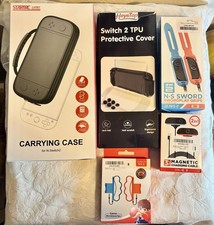 Nintendo Switch 2 Accessories Bundle Case Grips Cover Charging Cable NEW
