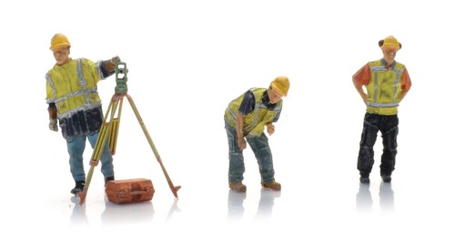 Gleisvermesser (3) mit Theodolit Post-1990 HO Figuren Artitec 5870038 | Condition: New
