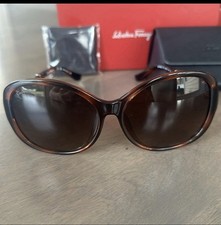 Salvatore Ferragamo Oval Oversized Brown Sung...