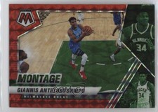 2020-21 Panini Mosaic Montage Red Mosaic Prizm Giannis Antetokounmpo #18 17hw