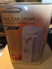 Brentwood Extra Tall Electric Can Opener In White w/Bottle Opener