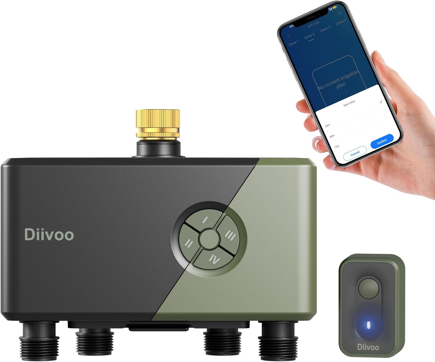 WiFi Water Timer 4 Outlets Smart Sprinkler Controller Compatible with Alexa 24