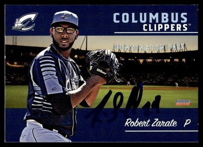 2018 Choice Baseball Robert Zarate Columbus Clippers #34 Signed