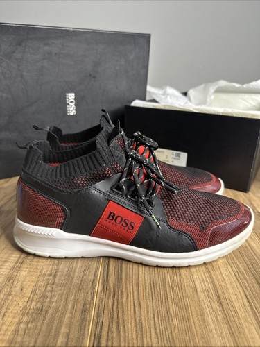 HUGO BOSS EXTREME RUN KNIT Men’s Shoes Low Top Sneakers US 8 Carbon Fibre W/Box