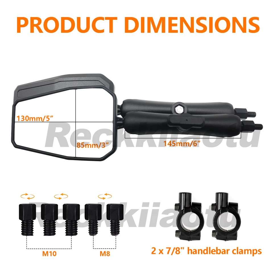 Pair Motorcycle Rearview Mirrors Kit W/ 10mm 8mm Mount For KTM 390 790 890 1290 - Image 2 of 4