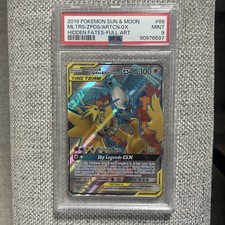2019 Pokemon SM Hidden Fates Full Art Moltres Zapdos Articuno GX #66 PSA 9 MINT