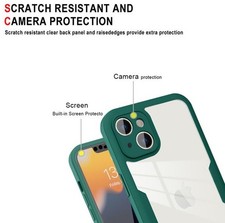 Green Clear 360 Full body Case Cover For iPhone For Apple iPhone 15