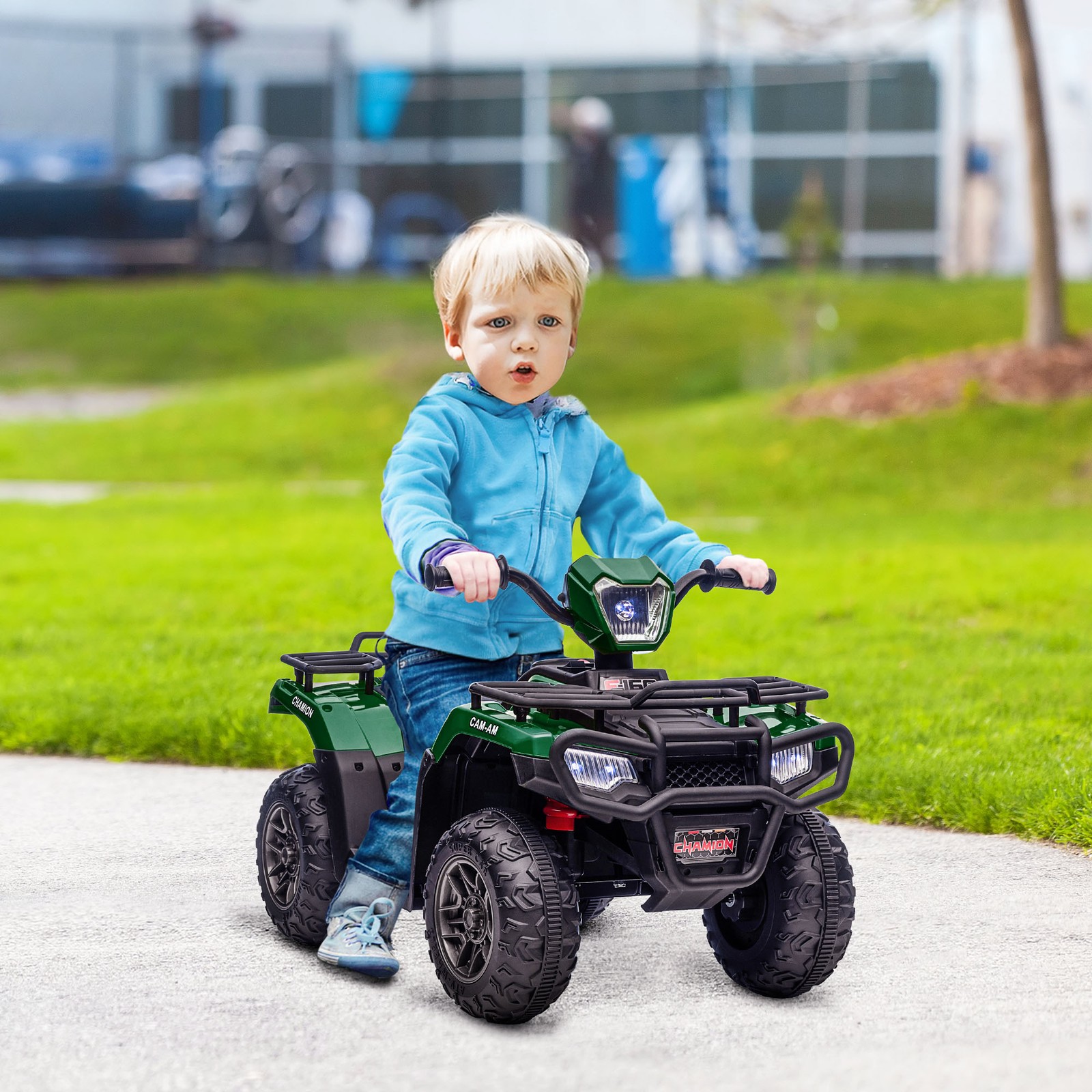 12V Kids ATV Battery-Operated, Kids 4 Wheeler, Ages 3-5, Gre