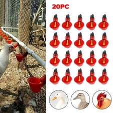 20Pack Poultry Water Drinking Cups Chicken Hen Plastic Automatic Drinker Quail E