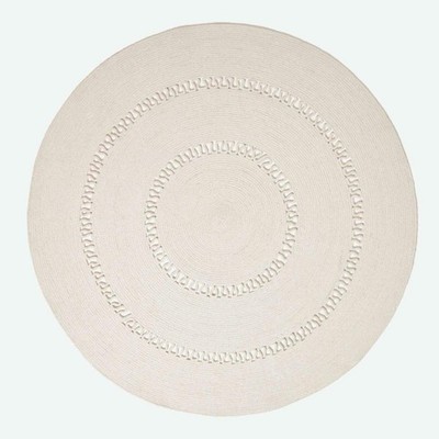 Natur Häkelteppich, handgewebte Baumwolle geflochten 150 cm rund, wendbar