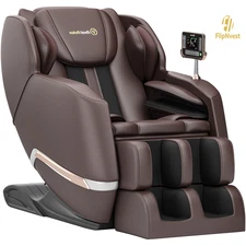 Electric Massage Chair Full-Body Recliner Real Relax Zero Gravity Shiatsu, Black