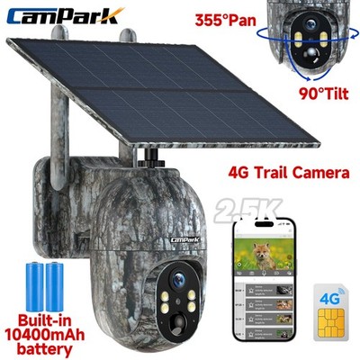 4G LTE Überwachungskamera PTZ Kamera Solar Wildkamera mit SIM Karte & Solarpanel