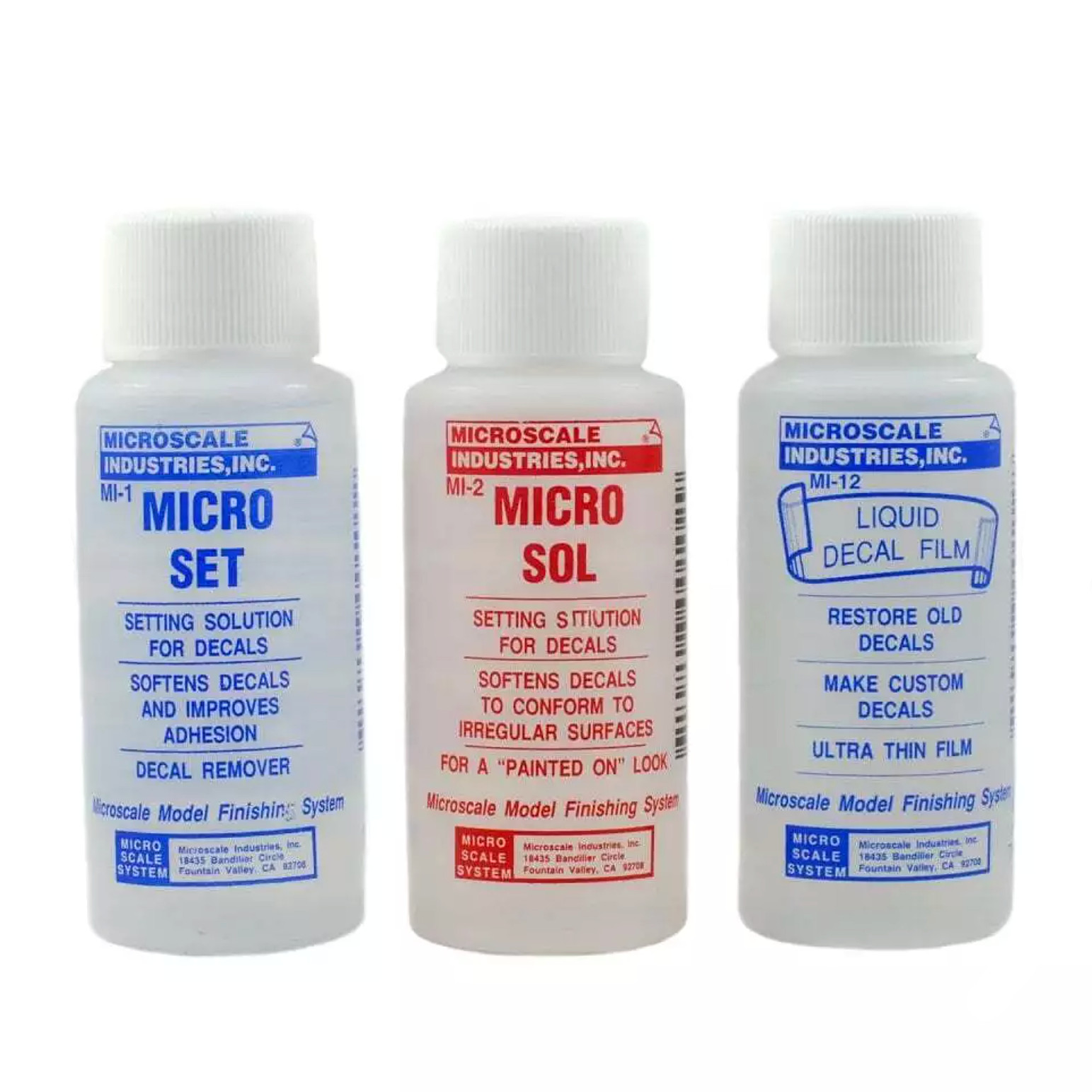 MicroScale Industries Micro Sol & Micro Set & Liquid Decal Film - Pack of 3