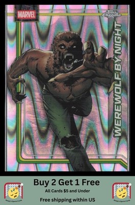 Werewolf by Night 2026 Topps Chrome Marvel Comics #195 RayWave Refractor