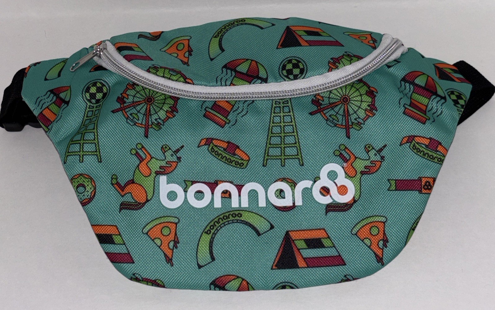 Bonnaroo Music Festival Fanny Pack Bag Teal Adjustable Adult Zippered NEW