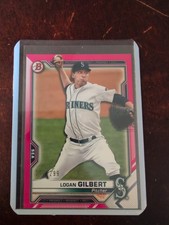 2021 Bowman Prospects Logan Gilbert #BP-58 Fuchsia Border /299 (RC)