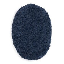 Basic Polyester Toilet Lid Cover, Navy, 19 x 22