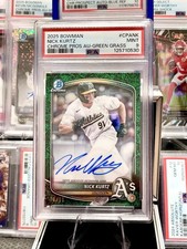 2025 Bowman - Chrome Prospect Auto NICK KURTZ Green Grass /99 #CPANK PSA 9 Pop 2