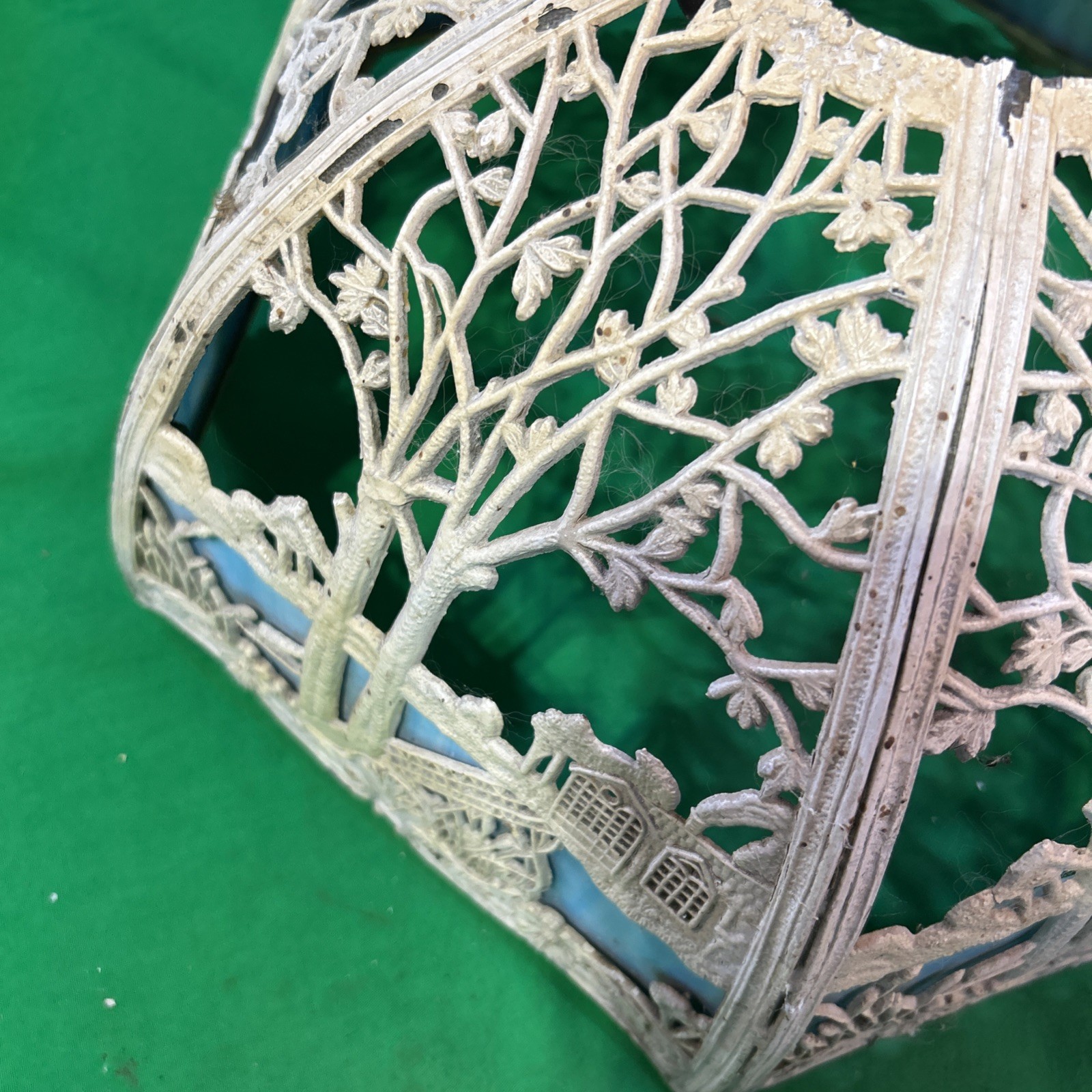 Art Nouveau Slag Glass Lamp Shade Pre-1924, As Is For Restoration ...