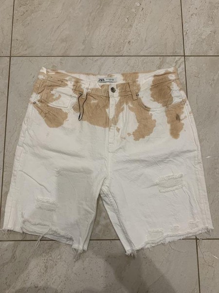 Men ZARA Shorts Beige Denim 38