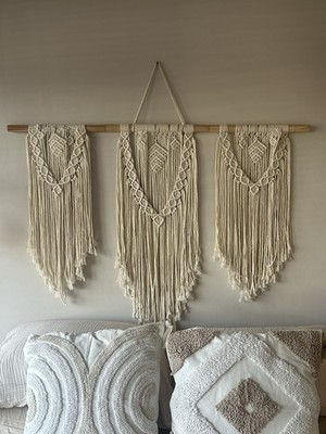 Makramee Wandbehang handgewebt Bohemian Wohndeko extra groß Boho