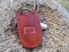 GEC#25 Barlow Cat and paws leather neck carry knife sheath "knife not included" — photo 2